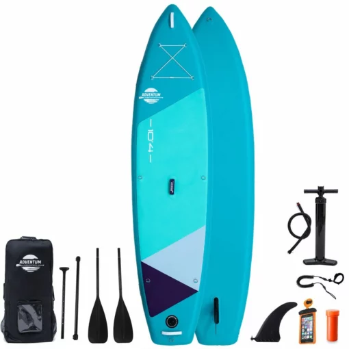 Adventum 10'4 X 31" Paddleboard 2023 - Teal -UK Surf Sales 2024 adventum 104 teal paddleboard package