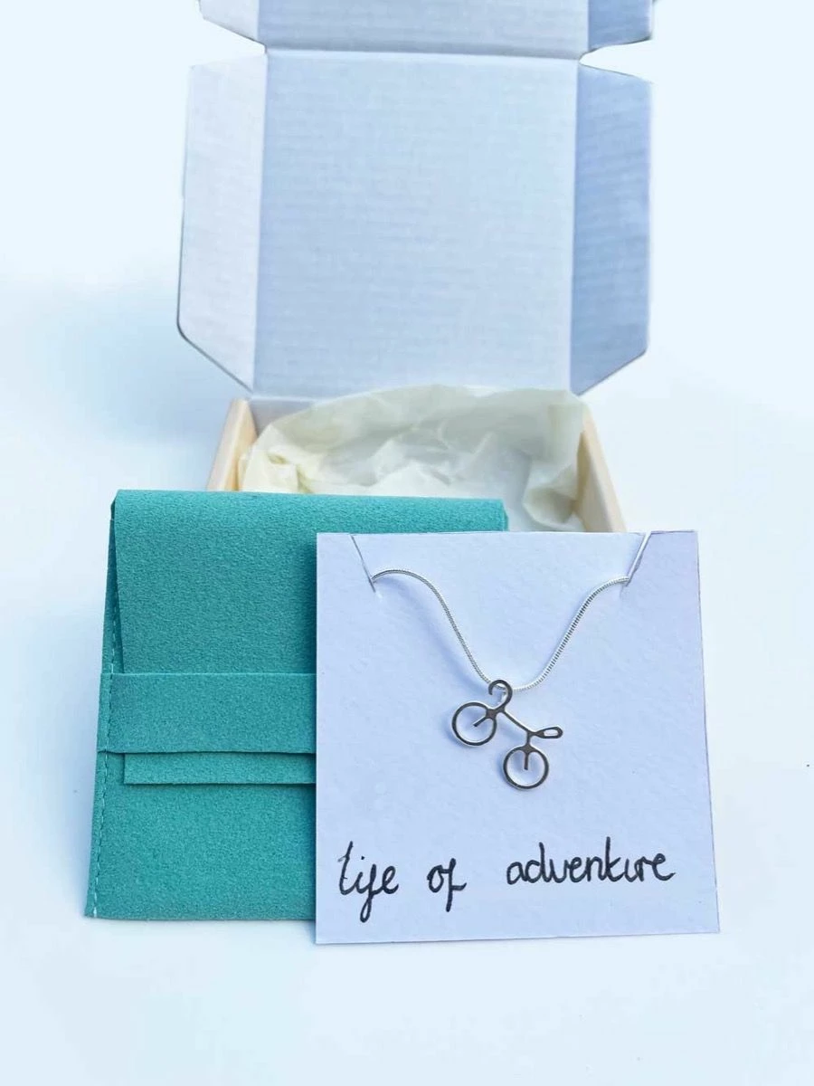 Bike Pendant In Silver With Necklace 3 Bike Pendant In Silver With Necklace