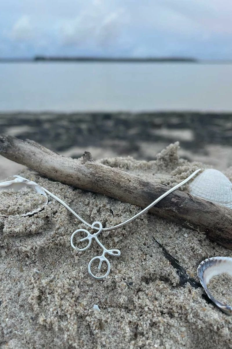 Bike Pendant In Silver With Necklace 6 Bike Pendant In Silver With Necklace - Image 4
