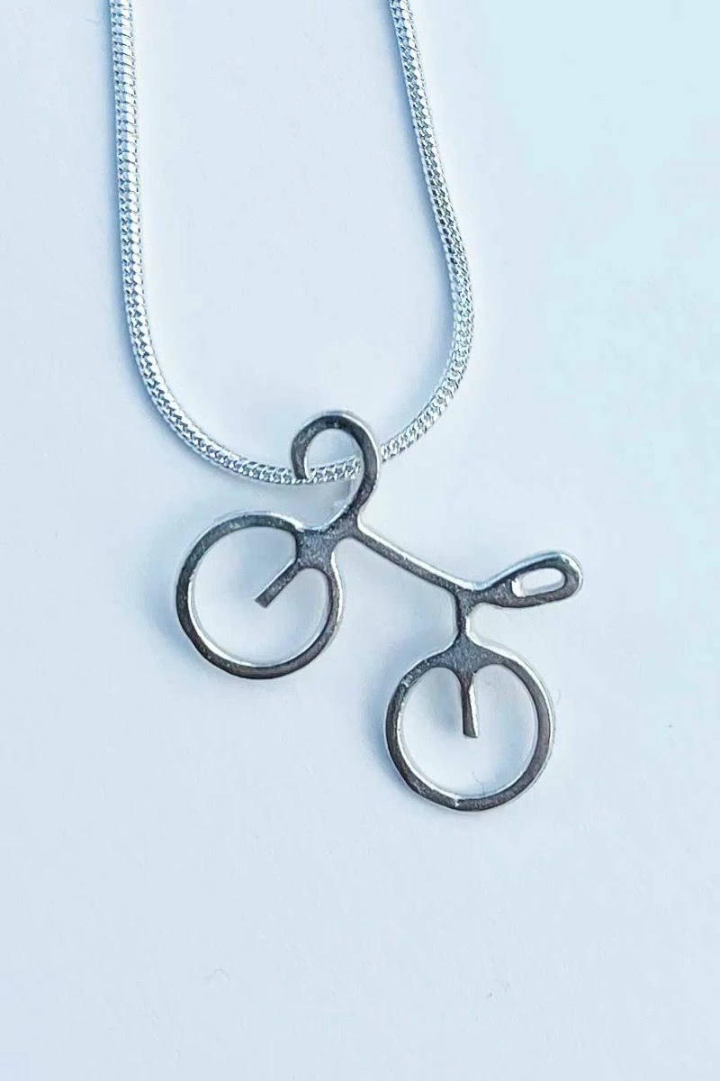 Bike Pendant In Silver With Necklace 4 Bike Pendant In Silver With Necklace - Image 2