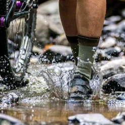 Showers Pass Waterproof Merino Wool Paddle Board Sock - Stone -UK Surf Sales 2024 crosspoint waterproof mountain socks moss lifestyle bike water