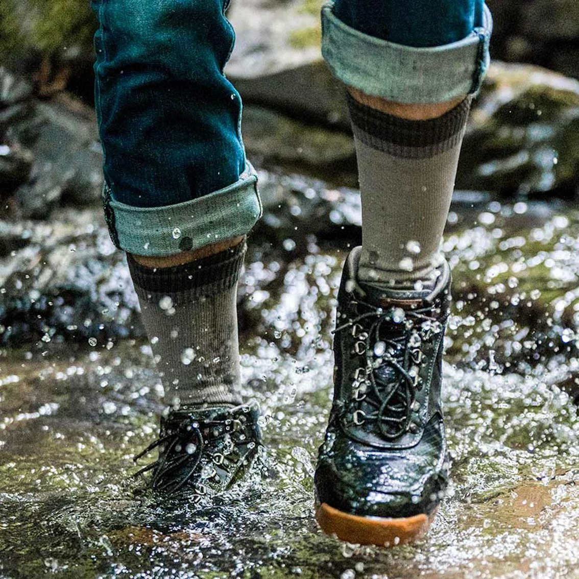 Showers Pass Waterproof Merino Wool Paddle Board Sock - Moss 4 Showers Pass Waterproof Merino Wool Paddle Board Sock - Moss - Image 2