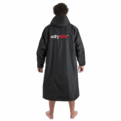 Dryrobe Long Sleeve - Black / Red -UK Surf Sales 2024 dryrobe long sleeve red black3