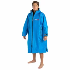 Dryrobe Long Sleeve - Cobalt Blue / Black -UK Surf Sales 2024 dryrobe advance long sleeve cobalt blue black man side