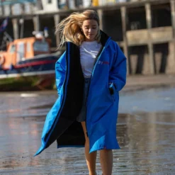 Dryrobe Long Sleeve - Cobalt Blue / Black -UK Surf Sales 2024 dryrobe advance long sleeve cobalt blue black quayside