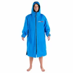 Dryrobe Long Sleeve - Cobalt Blue / Black -UK Surf Sales 2024 dryrobe advance long sleeve cobalt blue black small hood