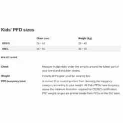 Palm Quest Kids Buoyancy Aid - 30 - 50KG -UK Surf Sales 2024 palm kids buoyancy aid size guide 1
