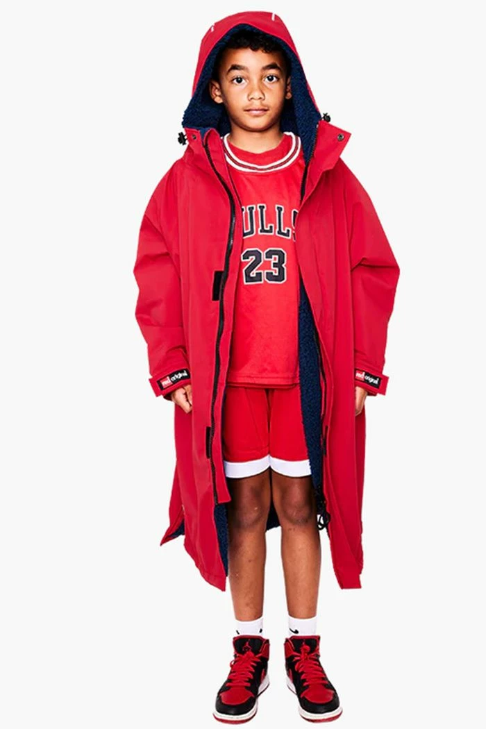 Red Original Kids Waterproof Changing Robe - Red 6 Red Original Kids Waterproof Changing Robe - Red - Image 4