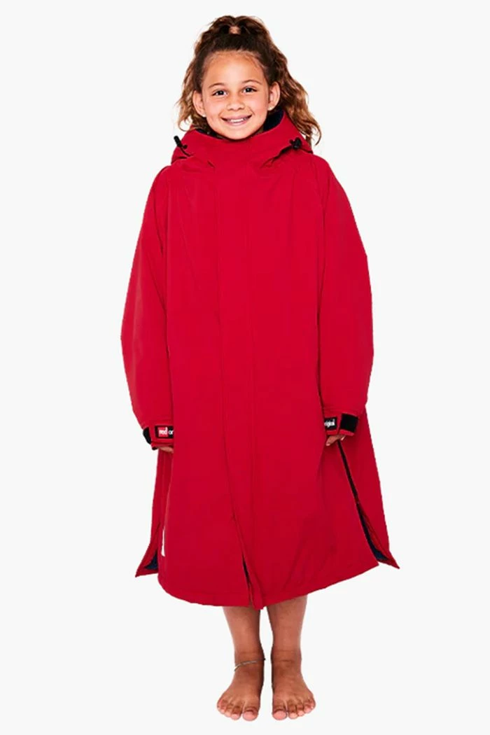 Red Original Kids Waterproof Changing Robe - Red 3 Red Original Kids Waterproof Changing Robe - Red