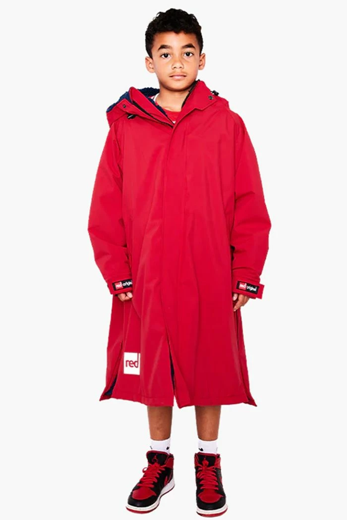 Red Original Kids Waterproof Changing Robe - Red 7 Red Original Kids Waterproof Changing Robe - Red - Image 5