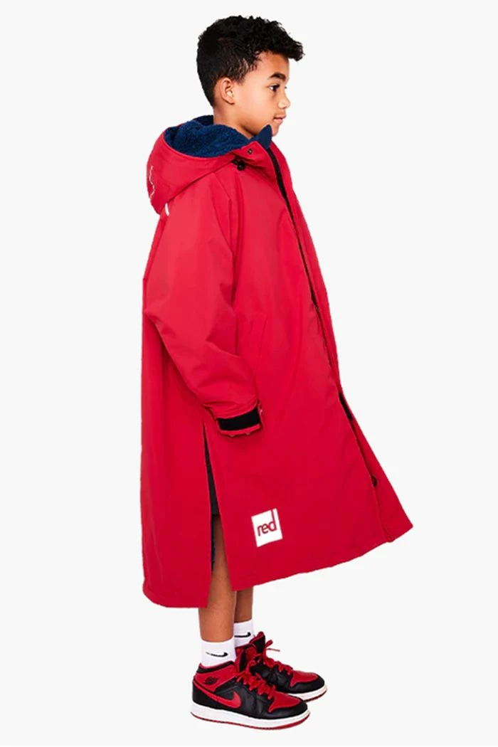 Red Original Kids Waterproof Changing Robe - Red 5 Red Original Kids Waterproof Changing Robe - Red - Image 3