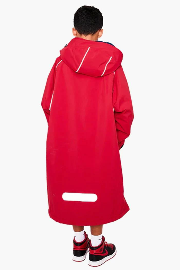 Red Original Kids Waterproof Changing Robe - Red 4 Red Original Kids Waterproof Changing Robe - Red - Image 2