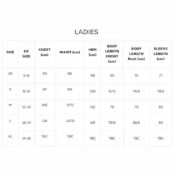 Red Original - Ladies Active Jacket -UK Surf Sales 2024 red ladies size guide