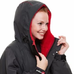 Red Original Changing EVO Jacket - Long Sleeve - Grey -UK Surf Sales 2024 red original hood detail on grey