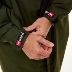 Red Original Pro Changing EVO Jacket - Long Sleeve - Parker Green -UK Surf Sales 2024 red original pro changing evo jacket long sleeve parker green sleeve detail