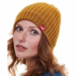 Red Original Roam Beanie - Mustard -UK Surf Sales 2024 red original roam beanie mustard front detail female 1