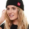 Red Original Voyager Beanie - Charcoal 1 Red Original Voyager Beanie - Charcoal -UK Surf Sales 2024 red original voyager beanie charcoal female pose 1 1 1