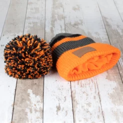 Swimbler Waterproof Bobble Hat - Orange -UK Surf Sales 2024 swimbler orange hat 3