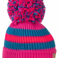 Swimbler Waterproof Bobble Hat - Rosie, Blue & Pink