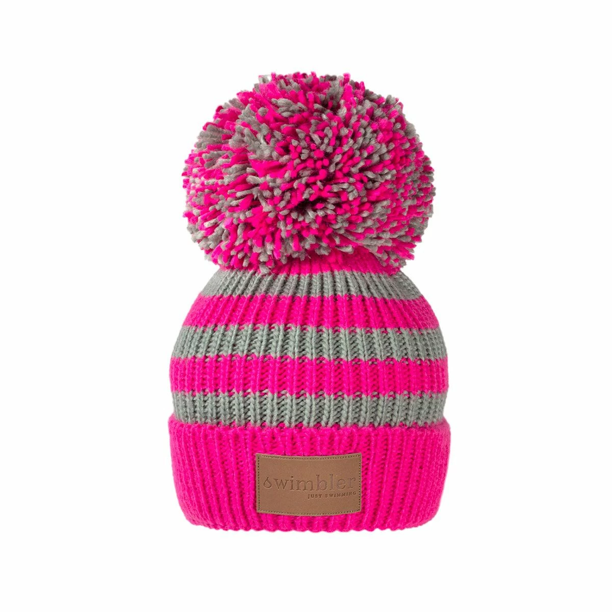 Swimbler Waterproof Bobble Hat - Pink Fizz 4 Swimbler Waterproof Bobble Hat - Pink Fizz - Image 2