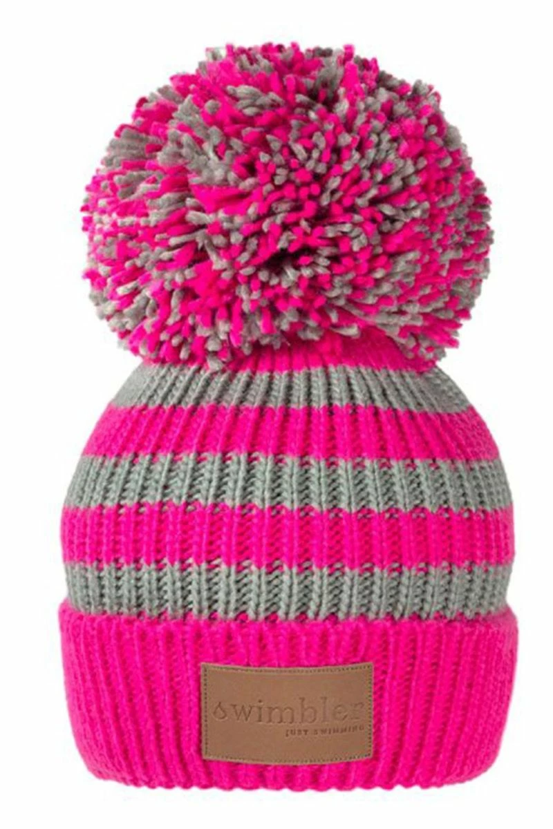 Swimbler Waterproof Bobble Hat - Pink Fizz 3 Swimbler Waterproof Bobble Hat - Pink Fizz